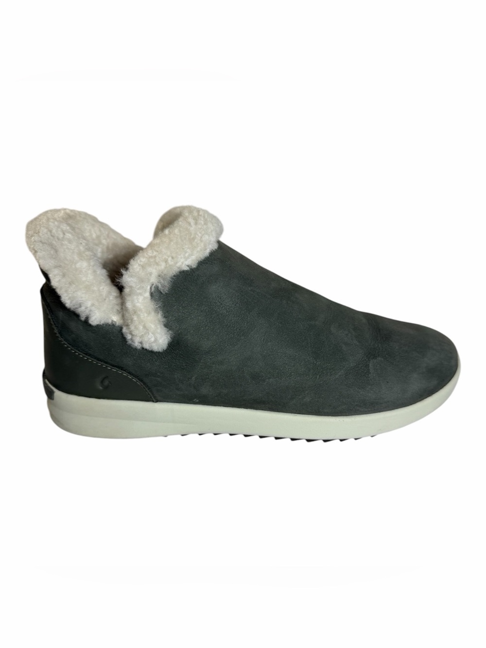 OluKai Malua Hulu Shearling Slip On Boots Charcoal Gray Womens 8